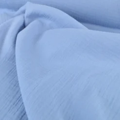 Tissu Double gaze coton Coloris Bleu Baltique - OEKO TEX
