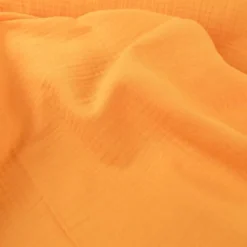 Tissu Double gaze coton Coloris Mangue - OEKO TEX