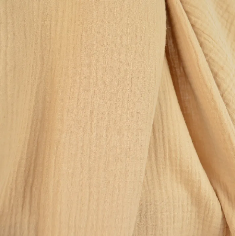 Tissu Double gaze coton Coloris Beige - OEKO TEX