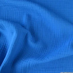 Tissu Double gaze coton Coloris bleu outremer - OEKO TEX