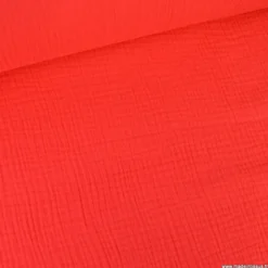 Tissu Double gaze coton Coloris Cerise - OEKO TEX