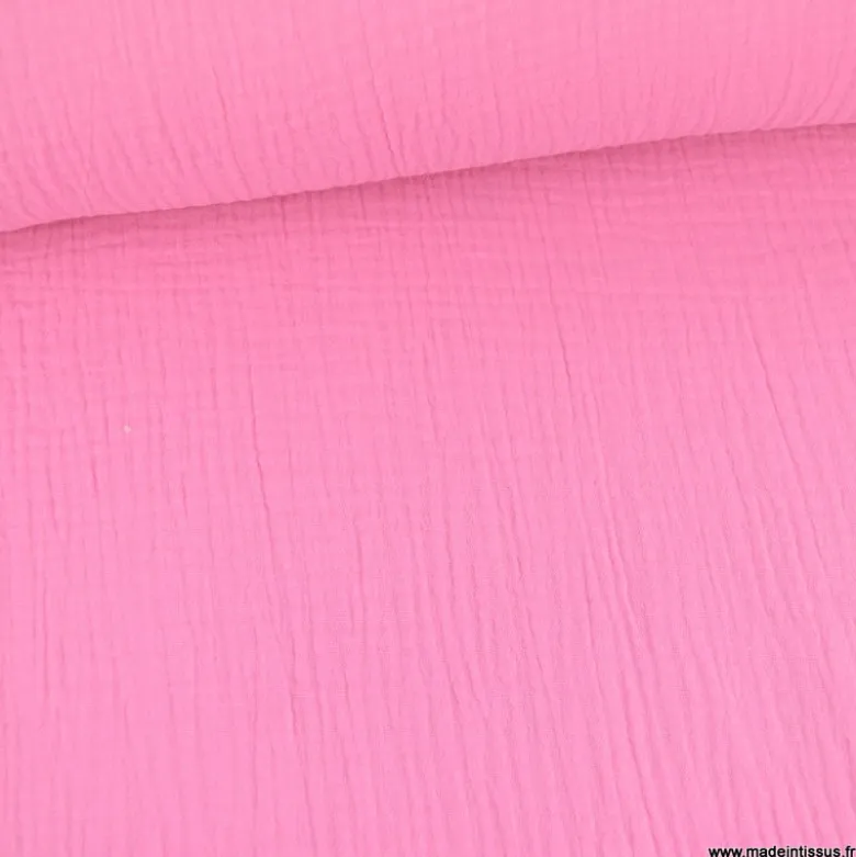 Tissu Double gaze coton Coloris Bonbon - OEKO TEX