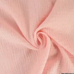 Tissu Double gaze coton Coloris Blush - OEKO TEX
