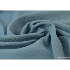Tissu Double gaze 100% coton denim clair - OEKO TEX