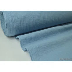 Tissu Double gaze 100% coton denim clair - OEKO TEX