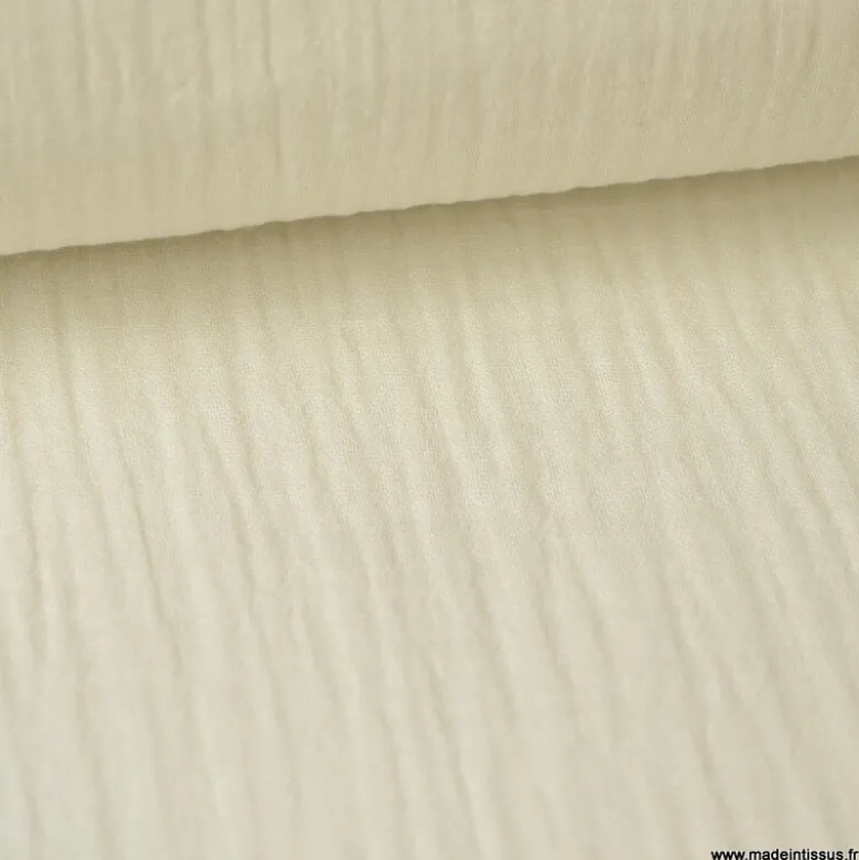 Tissu Double gaze coton Ecru - OEKO TEX