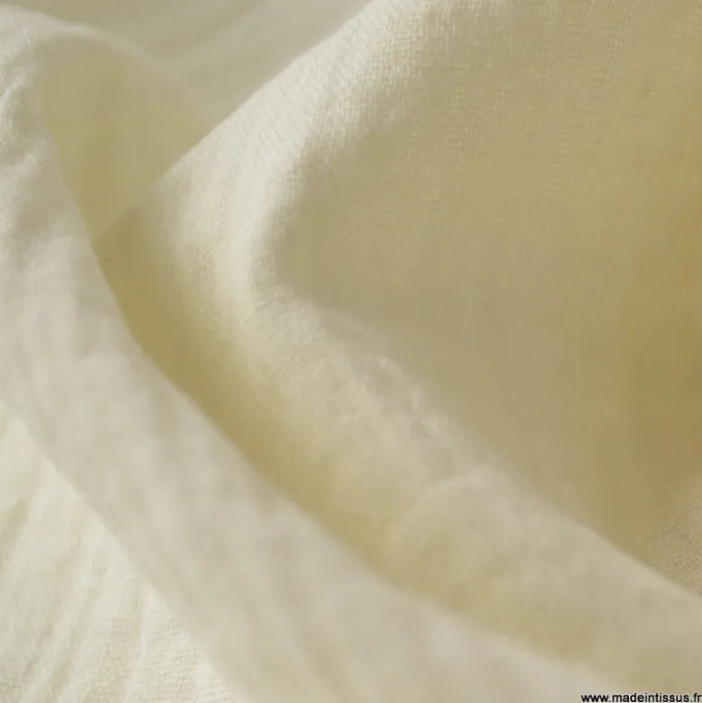 Tissu Double gaze coton Ecru - OEKO TEX
