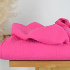 Tissu Double gaze coton Fuchsia - OEKO TEX