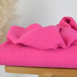 Tissu Double gaze coton Fuchsia - OEKO TEX