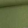 Tissu Double gaze coton Glitter à pois or coloris vert fougère - OEKO TEX