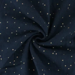 Tissu Double gaze coton Glitter à pois OR coloris Nuit - OEKO TEX