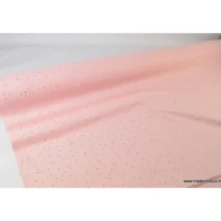 Tissu Double gaze coton Glitter à pois OR coloris ROSE BLUSH - OEKO TEX