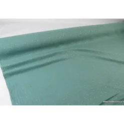 Tissu Double gaze coton Glitter à pois OR coloris Eucalyptus - OEKO TEX
