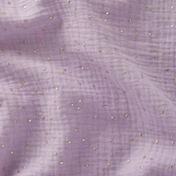 Tissu Double gaze coton Glitter à pois or coloris Lilas clair - OEKO TEX