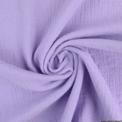 Tissu Double gaze coton Lilas - OEKO TEX