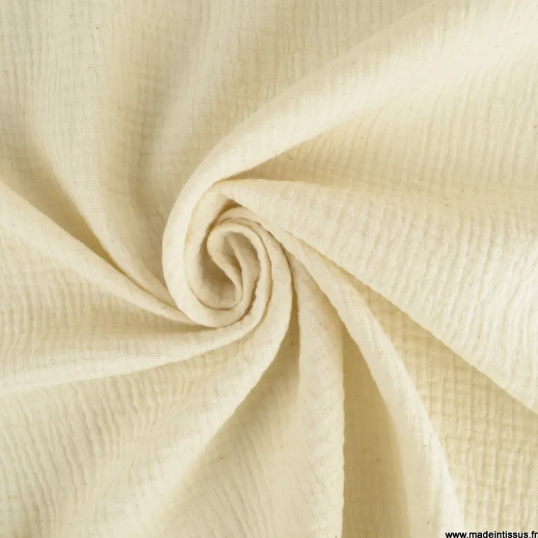 Tissu Double gaze coton Naturel (sans teinture) - OEKO TEX