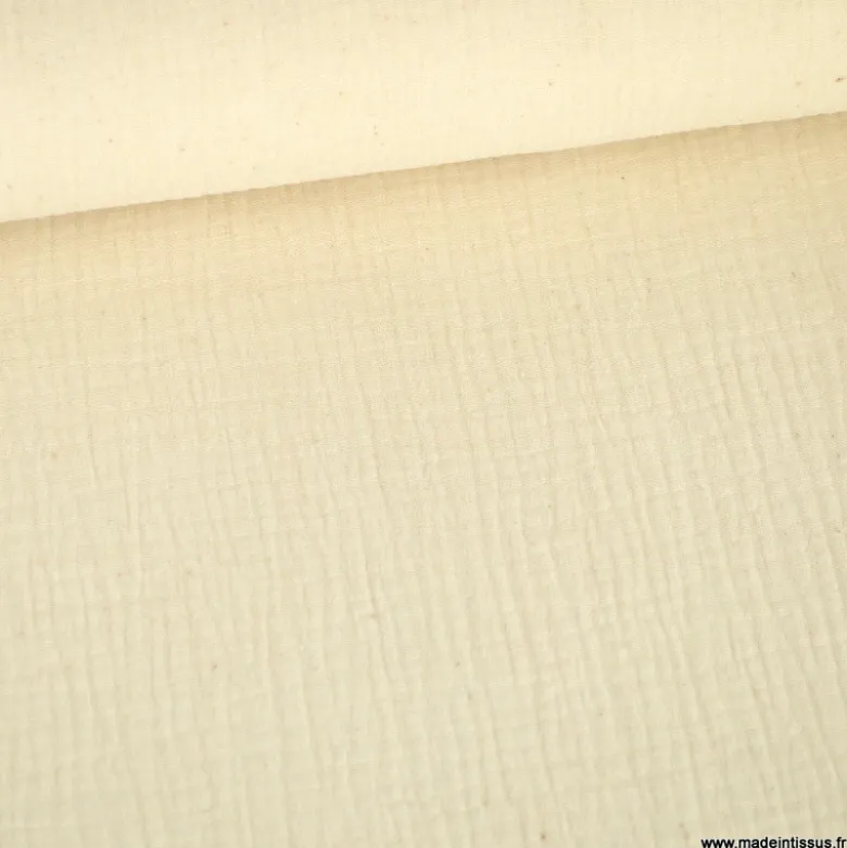 Tissu Double gaze coton Naturel (sans teinture) - OEKO TEX