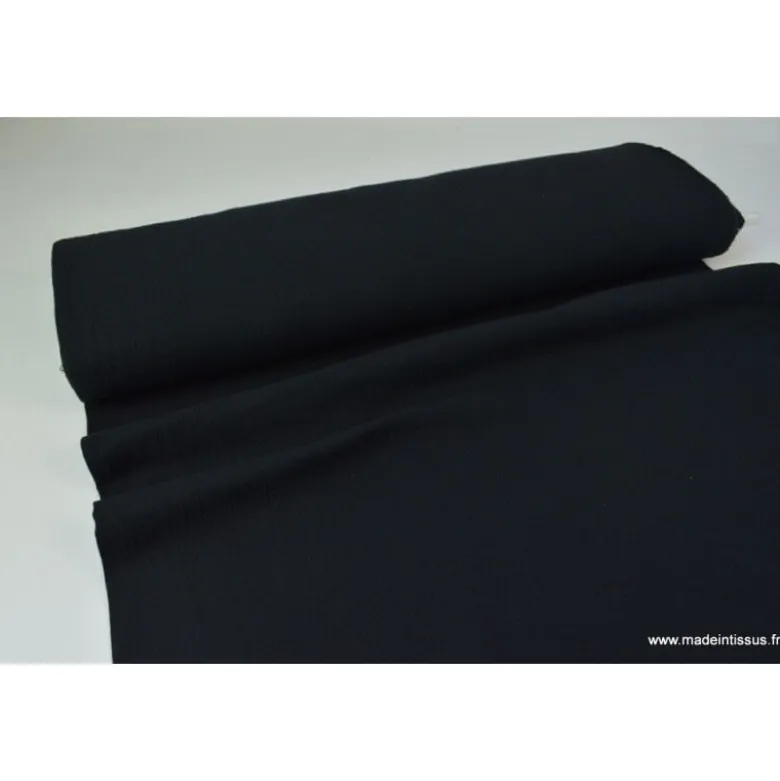Tissu Double gaze coton noir - OEKO TEX