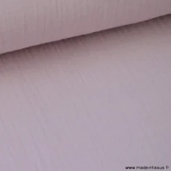 Tissu Double gaze coton rose poudré - OEKO TEX