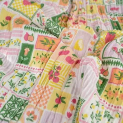 Tissu Double gaze coton Solea Parme fond blanc - OEKO TEX