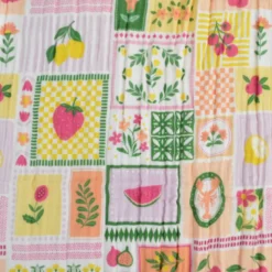 Tissu Double gaze coton Solea Parme fond blanc - OEKO TEX