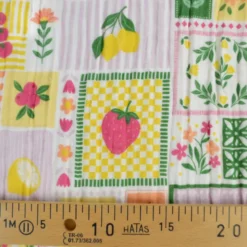 Tissu Double gaze coton Solea Parme fond blanc - OEKO TEX