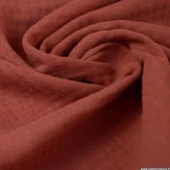 Tissu Double gaze coton Terracotta - Tomette - OEKO TEX