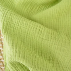 Tissu Double gaze coton vert Anis - OEKO TEX