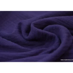 Tissu Double gaze coton violet - OEKO TEX