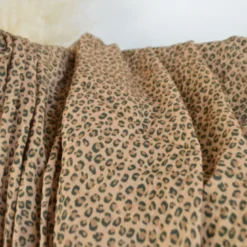 Tissu double gaze de coton Balzac motif Léopard fond camel