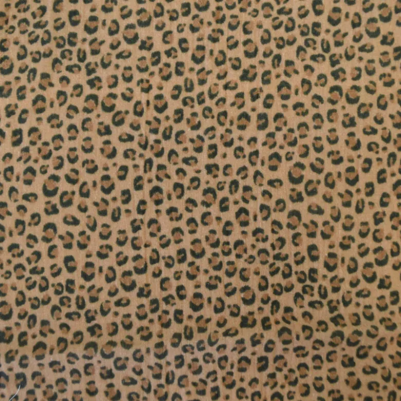 Tissu double gaze de coton Balzac motif Léopard fond camel