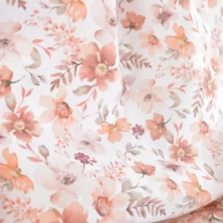 Tissu Double Gaze de Coton Motif Fleurs Ava – Tons Rose et Terracotta