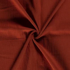 Tissu Double gaze de coton OEKO TEX Coloris Brique - OEKO TEX