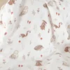 Tissu double gaze de coton Perly animaux de la forêt fond blanc