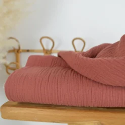 Tissu Double gaze de coton Terracotta clair - OEKO TEX