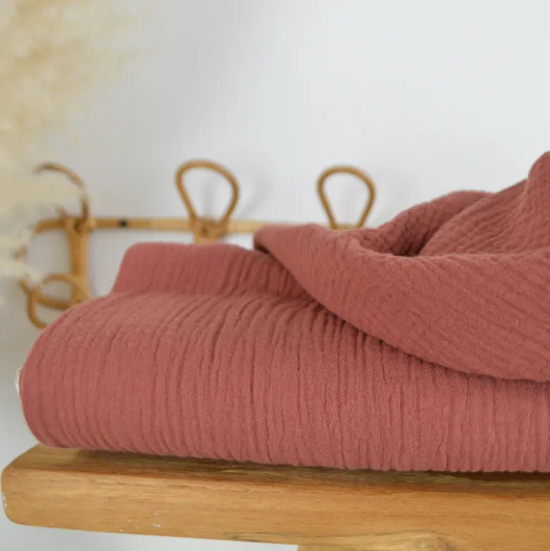 Tissu Double gaze de coton Terracotta clair - OEKO TEX