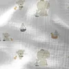 Tissu Double gaze Kidsbay motif éléphants, koalas et bateaux - OEKO TEX