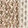 Tissu double gaze matelassé Kandla – Fleurs indiennes écru et vieux rose