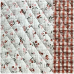 Tissu double gaze matelassé losange Ludivine et Elie cognac - OEKO TEX