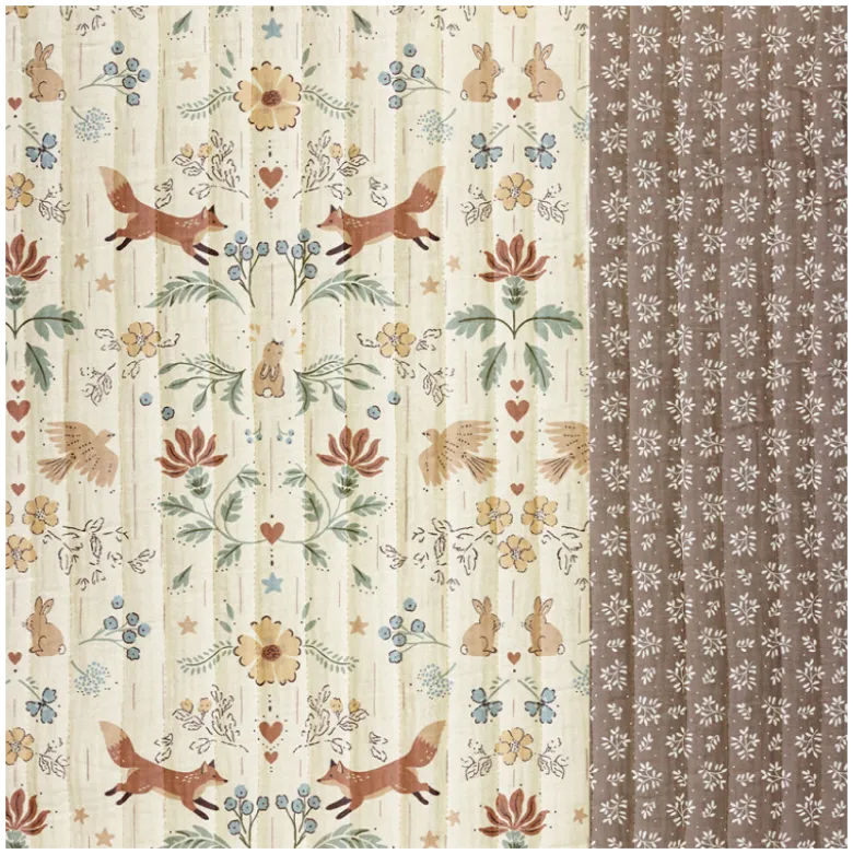 Tissu double gaze matelassé losange Garina et Meesya chataigne