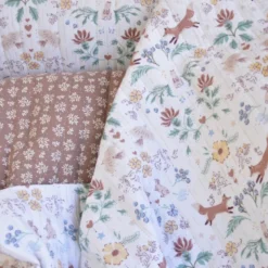 Tissu double gaze matelassé losange Garina et Meesya chataigne