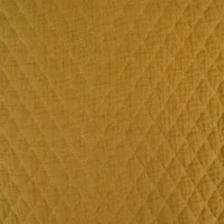 Tissu double gaze matelassé losange fleurs Aesa et uni Havane