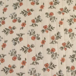 Tissu double gaze matelassé Vertical Lina et Madeleine - Latté et écru