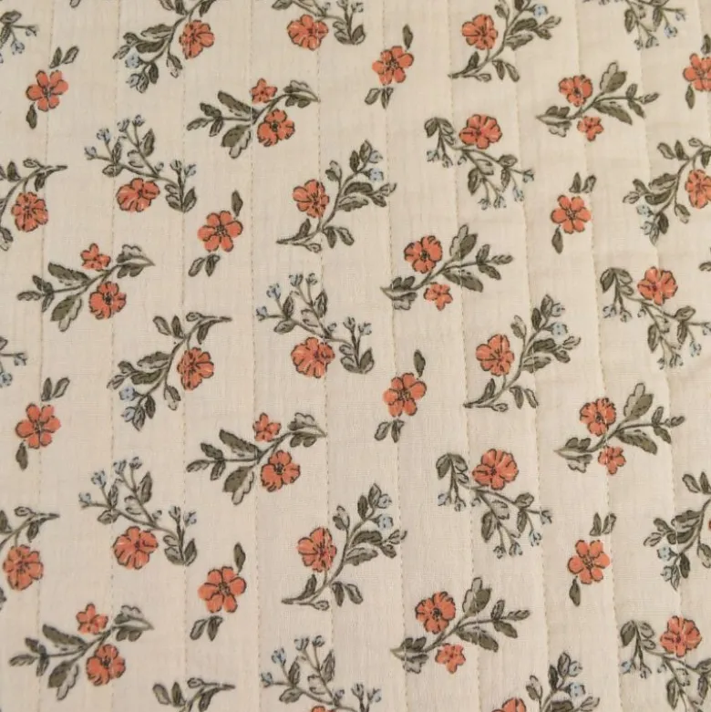 Tissu double gaze matelassé Vertical Lina et Madeleine - Latté et écru
