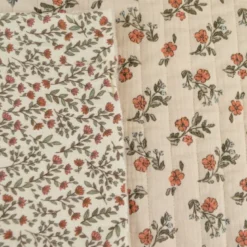 Tissu double gaze matelassé Vertical Lina et Madeleine - Latté et écru