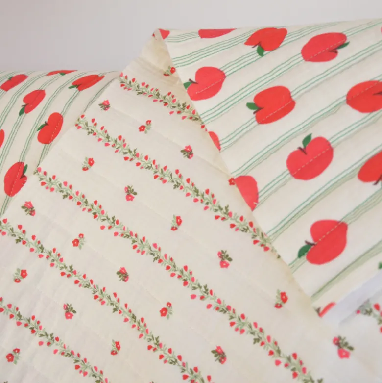 Tissu double gaze matelassé vertical Berenice et big Apple - OEKO TEX