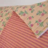 Tissu double gaze matelassé vertical Lina et rayures cassonade