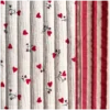 Tissu double gaze matelassé vertical Ilove et Tom cerise - OEKO TEX