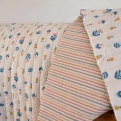Tissu double gaze matelassé vertical Holland et Joe
