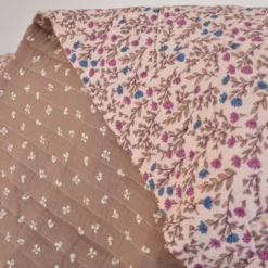 Tissu double gaze matelassé Vertical Madeleine et Babeth chataigne
